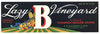 Lazy B Vineyard Brand Vintage Grape Crate Label b