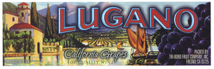Lugano Brand Vintage Fresno Grape Crate Label