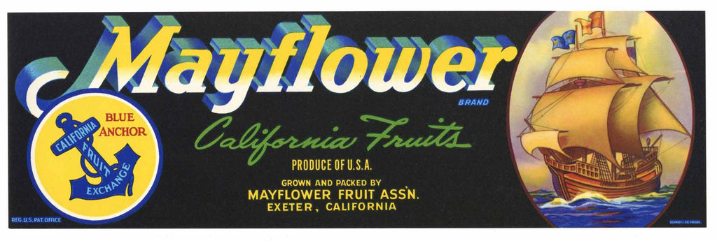 Mayflower Brand Vintage Fruit Crate Label