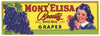 Mont' Elisa Brand Vintage Roseville Grape Crate Label