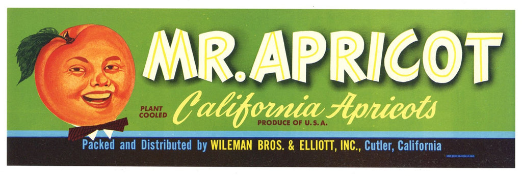 Mr. Apricot Brand Vintage Fruit Crate Label