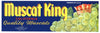 Muscat King Brand Vintage Fresno Grape Crate Label