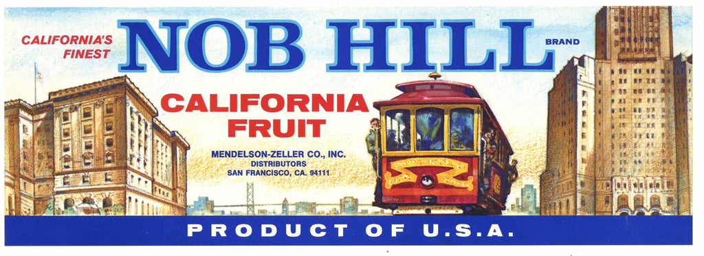 Nob Hill Brand Vintage Fruit Crate Label, n