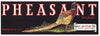Pheasant Brand Vintage Visalia Fruit Crate Label