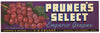 Pruner's Select Brand Vintage Exeter Grape Crate Label