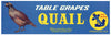 Quail Brand Vintage Grape Crate Label, recent