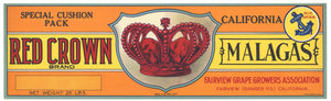 Red Crown Brand Vintage Sanger Grape Crate Label