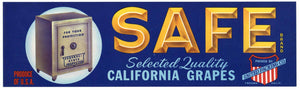Safe Brand Vintage United Packing Co. Grape Crate Label