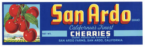 San Ardo Brand Vintage Cherry Crate Label