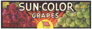 Sun-Color Brand Vintage Grape Crate Label, blk