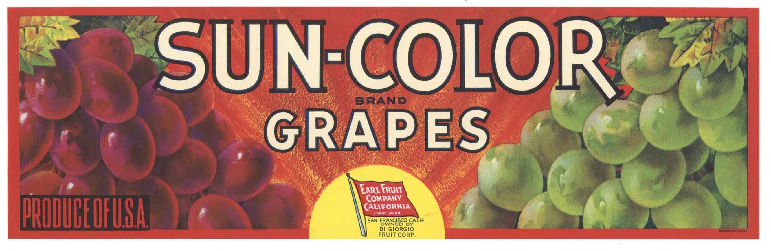 Sun-Color Brand Vintage Grape Crate Label, red – thelabelman