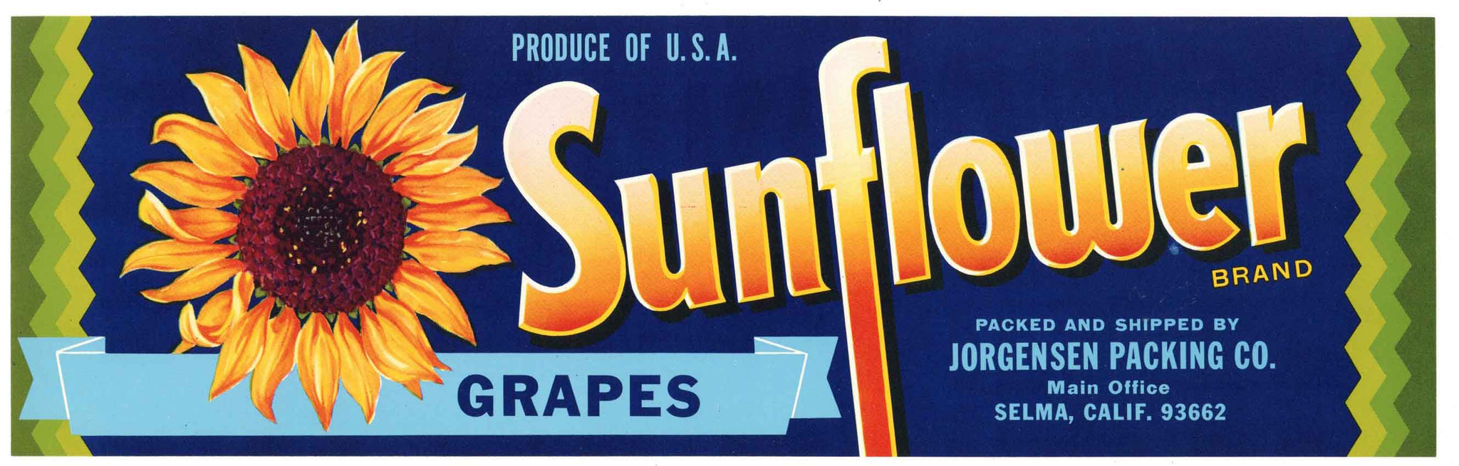 Sunflower Brand Vintage Grape Crate Label