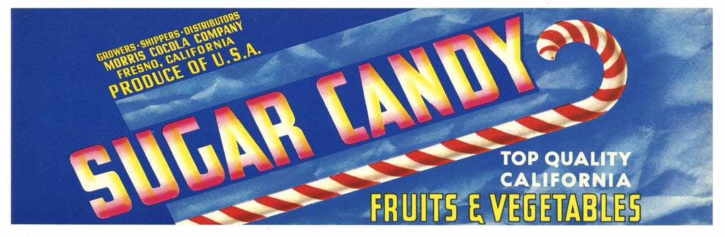 Sugar Candy Brand Vintage Fresno Fruit Crate Label