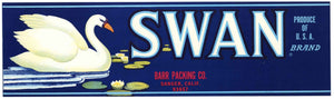 Swan Brand Vintage Produce Crate Label