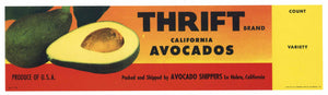 Thrift Brand Vintage La Habra Avocado Crate Label