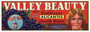 Valley Beauty Brand Vintage C. Mondavi Alicante Grape Crate Label