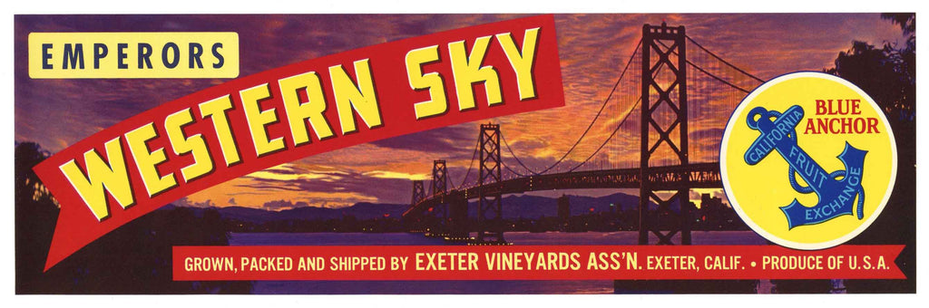 Western Sky Brand Vintage Grape Crate Label