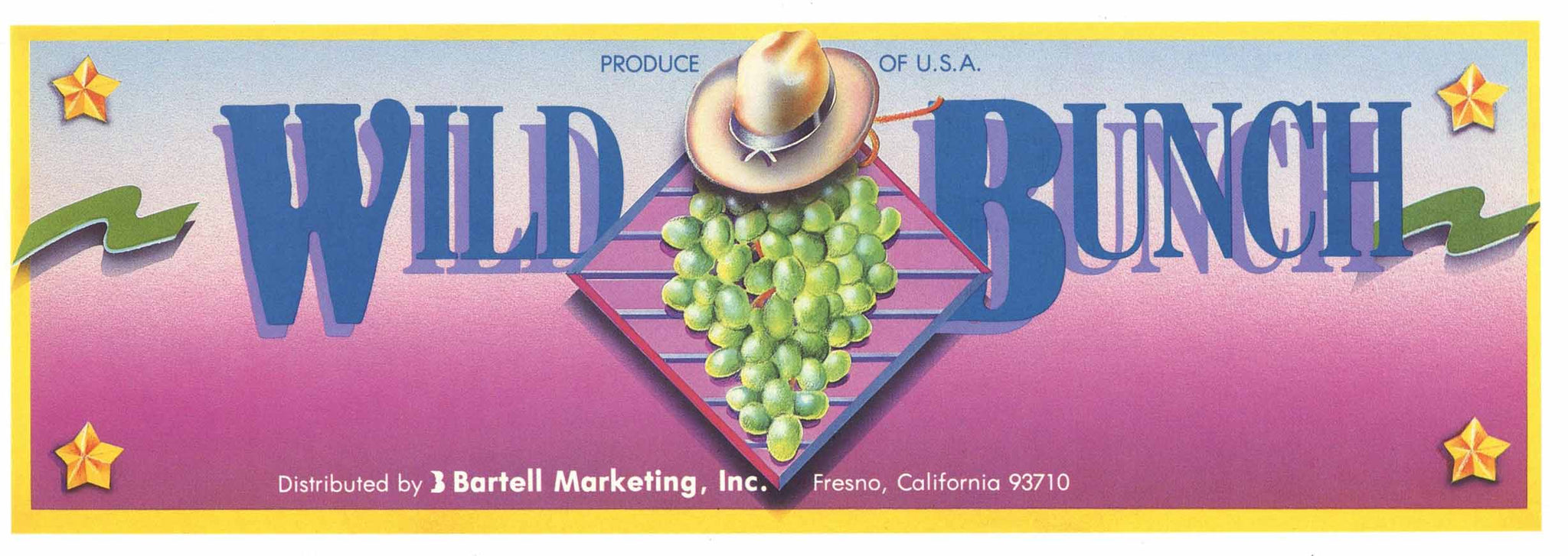 Wild Bunch Brand Vintage Fresno Grape Crate Label