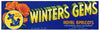 Winters Gems Brand Vintage Winters Apricot Crate Label