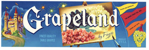 Grapeland Brand Vintage Fresno Grape Crate Label