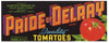 Pride Of Delray Brand Vintage Fort Lauderdale Florida Tomato Crate Label