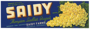 Saidy Brand Vintage Holtville Grape Crate Label