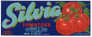 Silvia Brand Vintage Tomato Crate Label