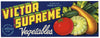 Victor Supreme Brand Vintage Imperial County Crate Label