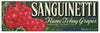 Sanguinetti Brand Vintage Lodi Tokay Grape Crate Label