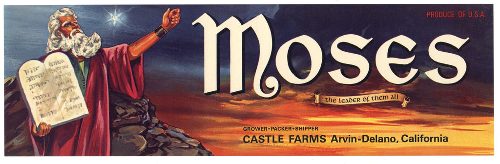 Moses Brand Vintage Fruit Crate Label
