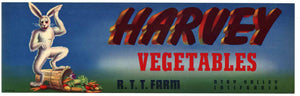 Harvey Brand Vintage Vegetable Crate Label