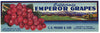 California Emperor Grapes Brand Vintage Grape Crate Label
