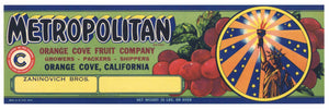 Metropolitan Brand Vintage Grape Crate Label