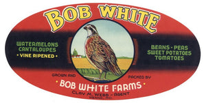 Bob White Brand Vintage Vienna Maryland Produce Crate Label