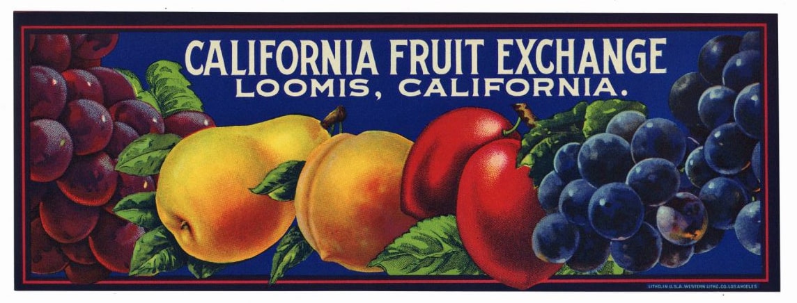 California Fruit Exchange Brand Vintage Fruit Crate Label