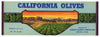 California Olives Brand Vintage Produce Crate Label