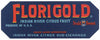 Florigold Brand Vintage  Florida Citrus Crate Label, str
