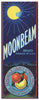 Moonbeam Brand Vintage Oviedo Florida Citrus Crate Label, vertical