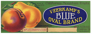 Blue Oval Brand Vintage Fruit Crate Label