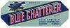 Blue Chatterer Brand Vintage Bartow Florida Citrus Crate Label