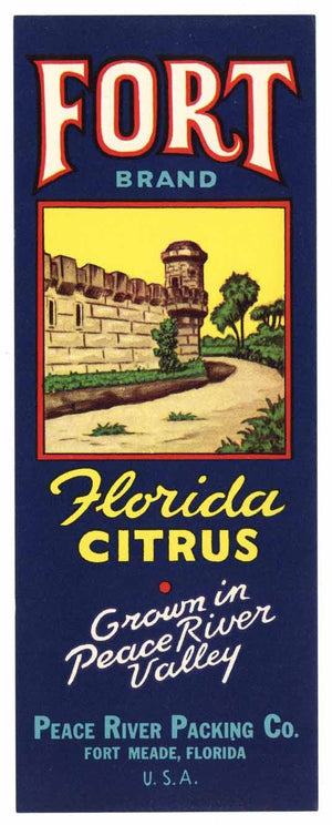 Fort Brand Vintage Fort Meade Florida Citrus Crate Label