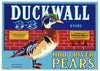 Duckwall Brand Vintage Hood River Oregon Pear Crate Label, blue