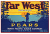 Far West Brand Vintage Washington Pear Crate Label