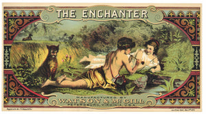 The Enchanter Brand Antique Tobacco Caddy Label, long