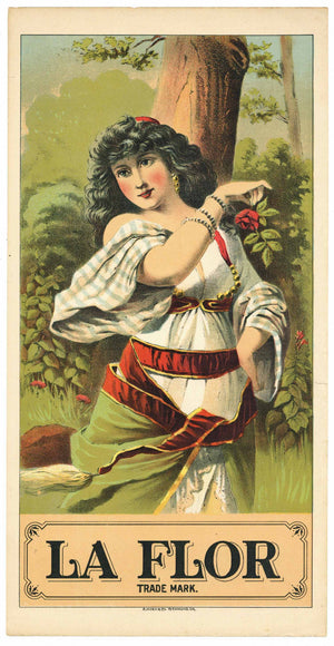 La Flor Brand  Antique Tobacco Caddy Label