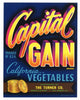 Capital Gain Brand Vintage Vegetable Crate Label