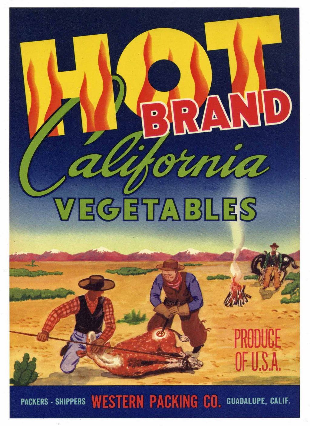 Hot Brand Vintage Vegetable Crate Label, L
