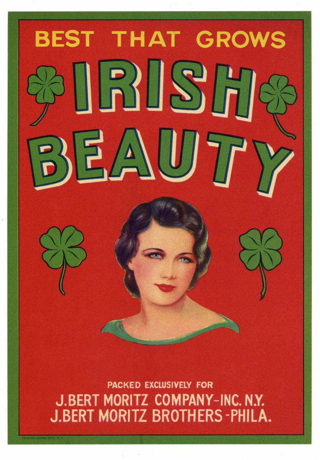 Irish Beauty Brand Vintage Vegetable Crate Label