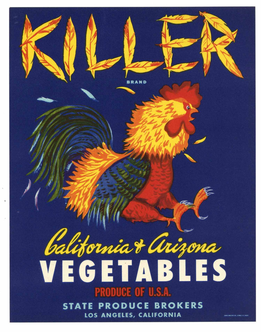 Killer Brand Vintage Vegetable Crate Label