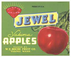 Jewel Brand Vintage Yakima Washington Apple Crate Label, gp